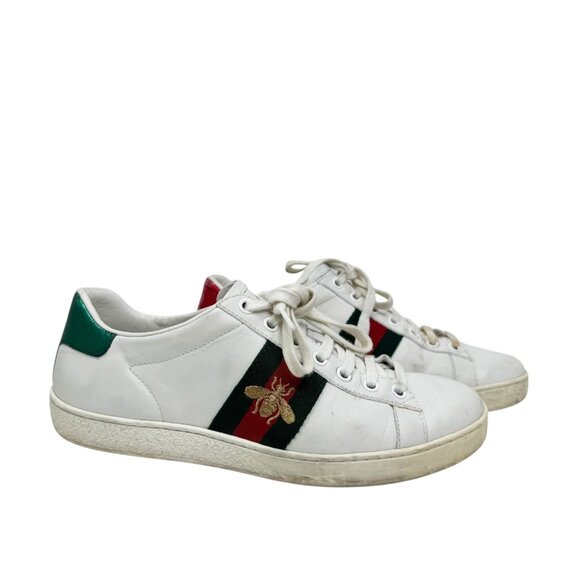 Gucci Shoes - Gucci Ace embroidered bee white leather sneakers womens size 36.5 6.5